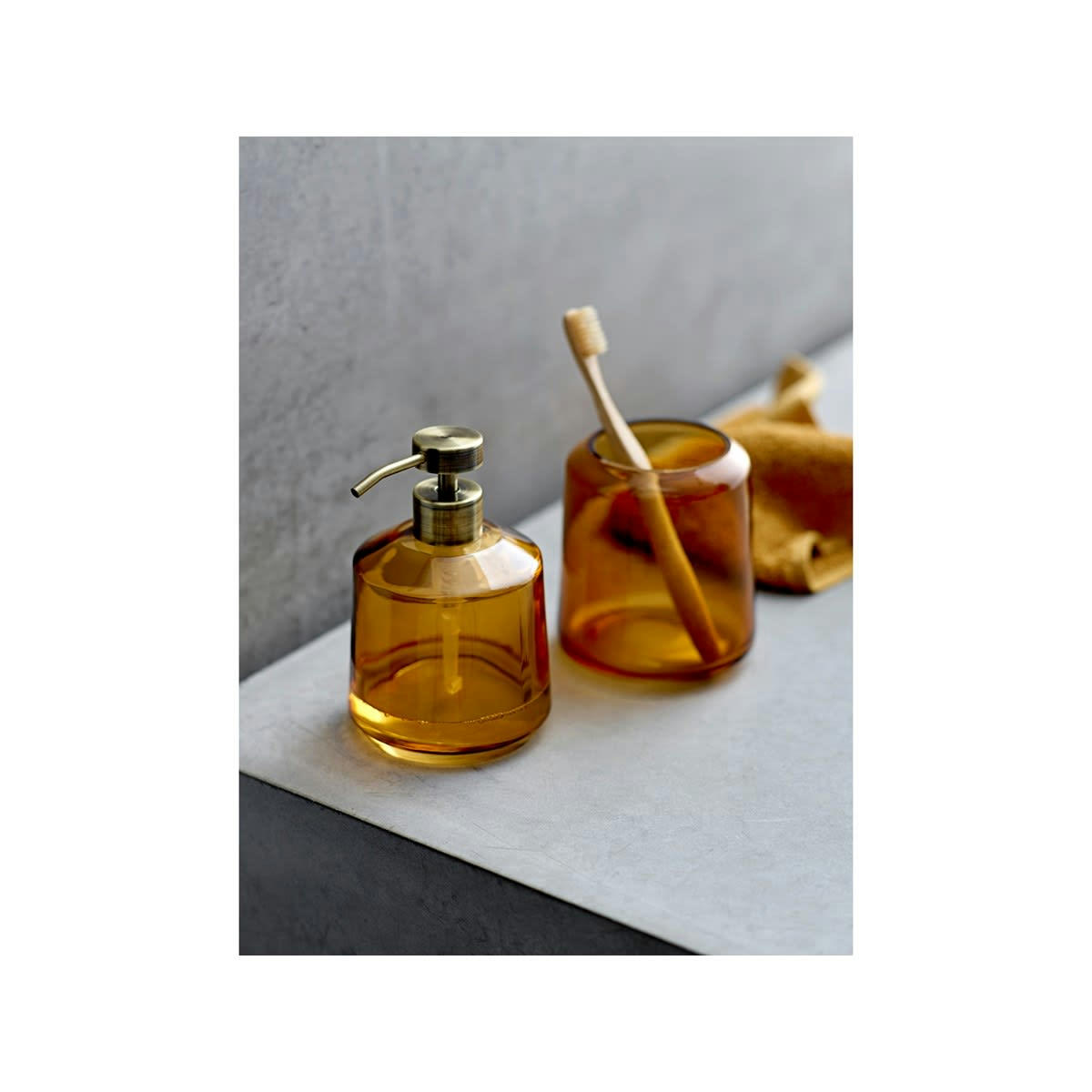 VINTAGE - Distributeur de savon en verre écru