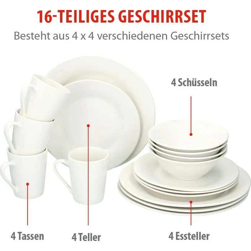 Geschirrset 16-teilig Alpina