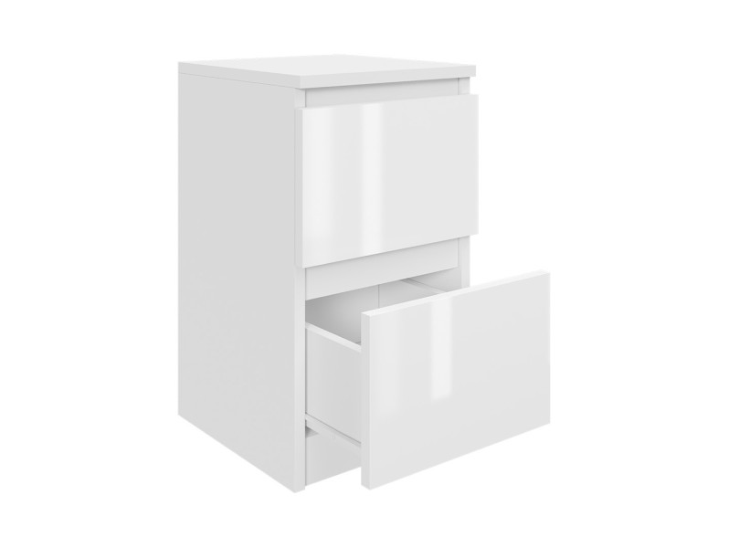 Szafka nocna BIAŁA LAKIER - stolik 30 cm - 2 Szuflady