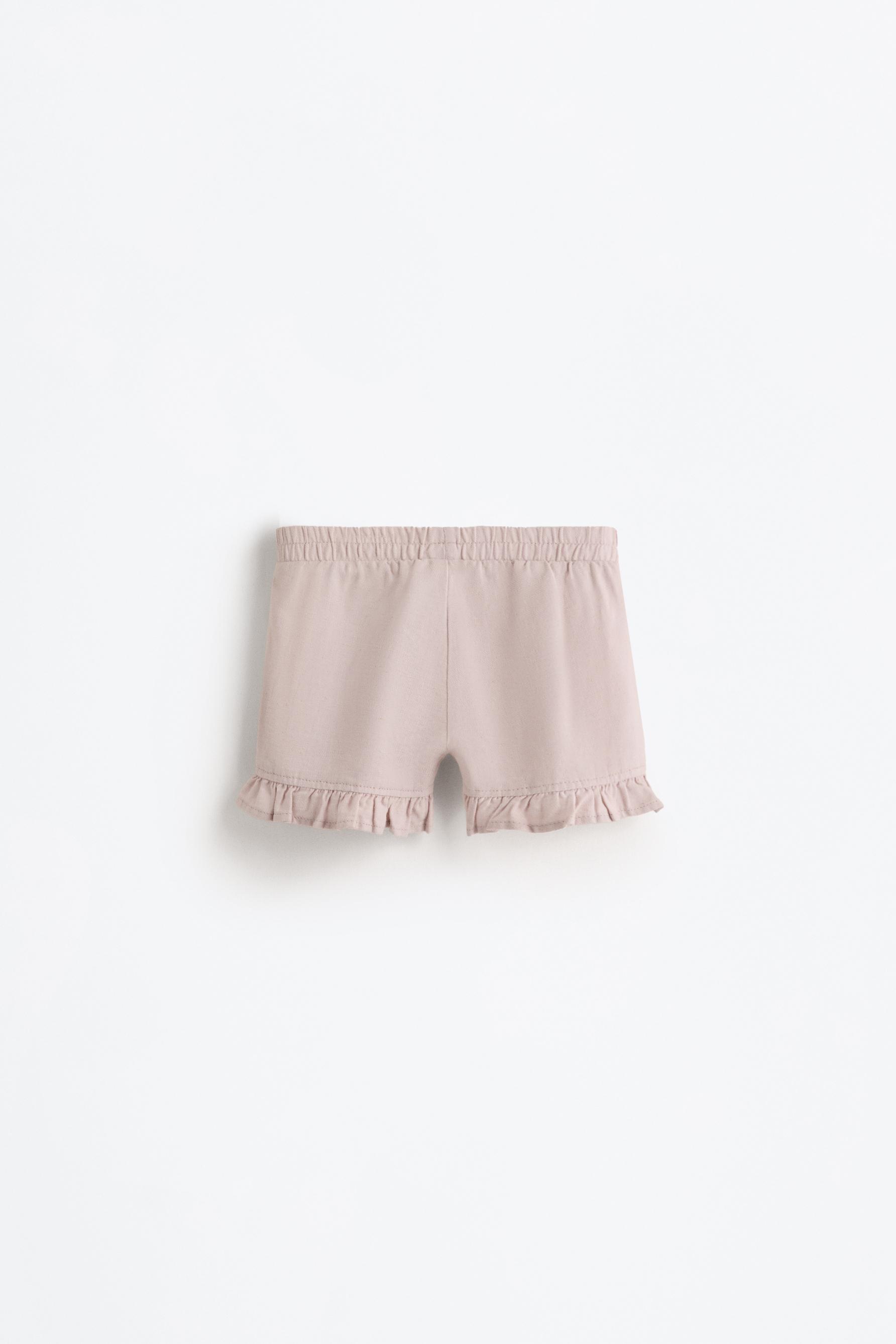 Short lino - algodón volante