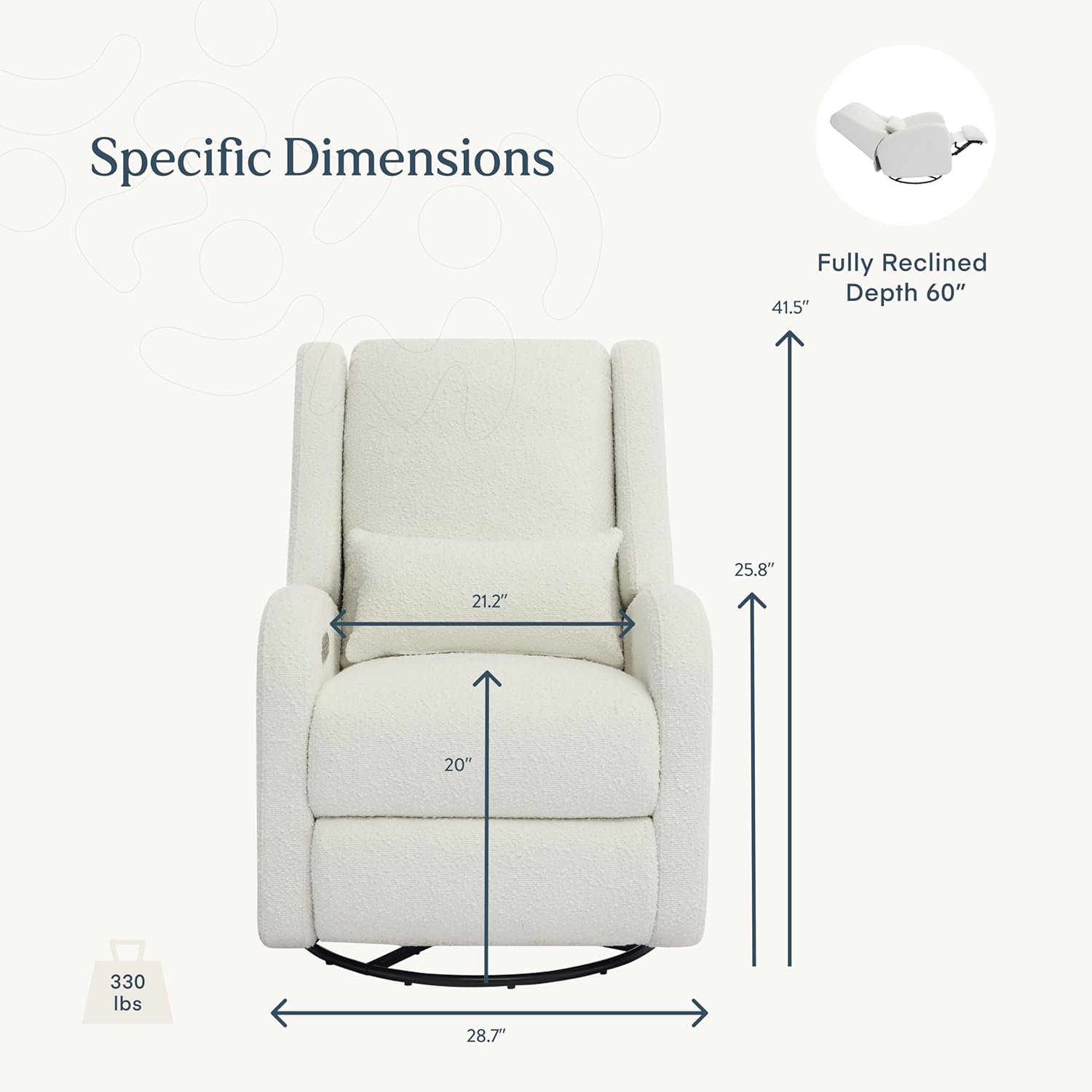 Nurture& The Charleston Wingback Plus – Premium Power Recliner for Nursery | Ergonomic, Stain-Resistant Glider Chair with USB, Lumbar & Head Support – Modern Baby Room Essential