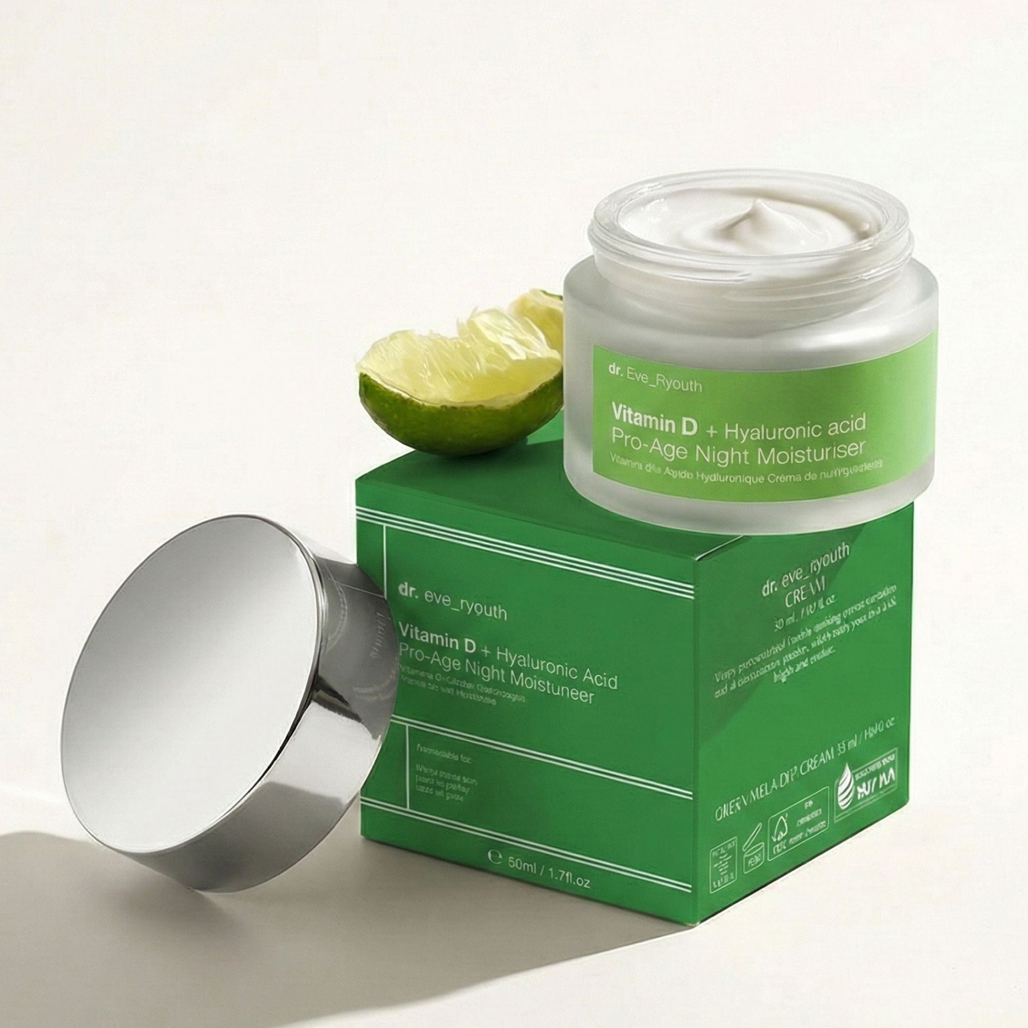 dr. Eve Ryouth Vitamin D   Hyaluronic acid Pro-Age Night Moisturiser 50ml   Vitamin D   Hyaluronic acid Pro-Age Day Moisturiser 50ml