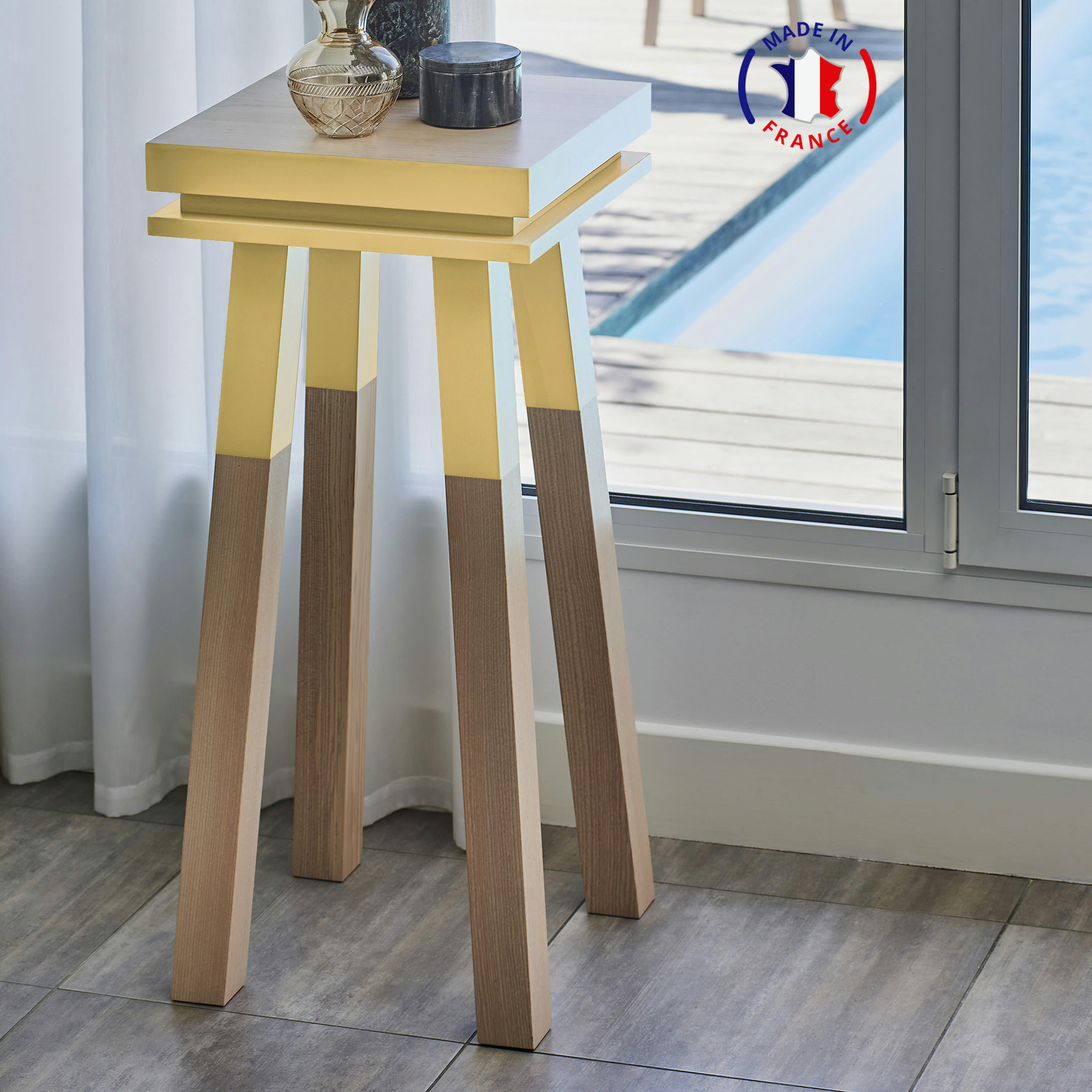 EGEE - Stèle Guéridon plateau 40 cm, 100%  frêne massif