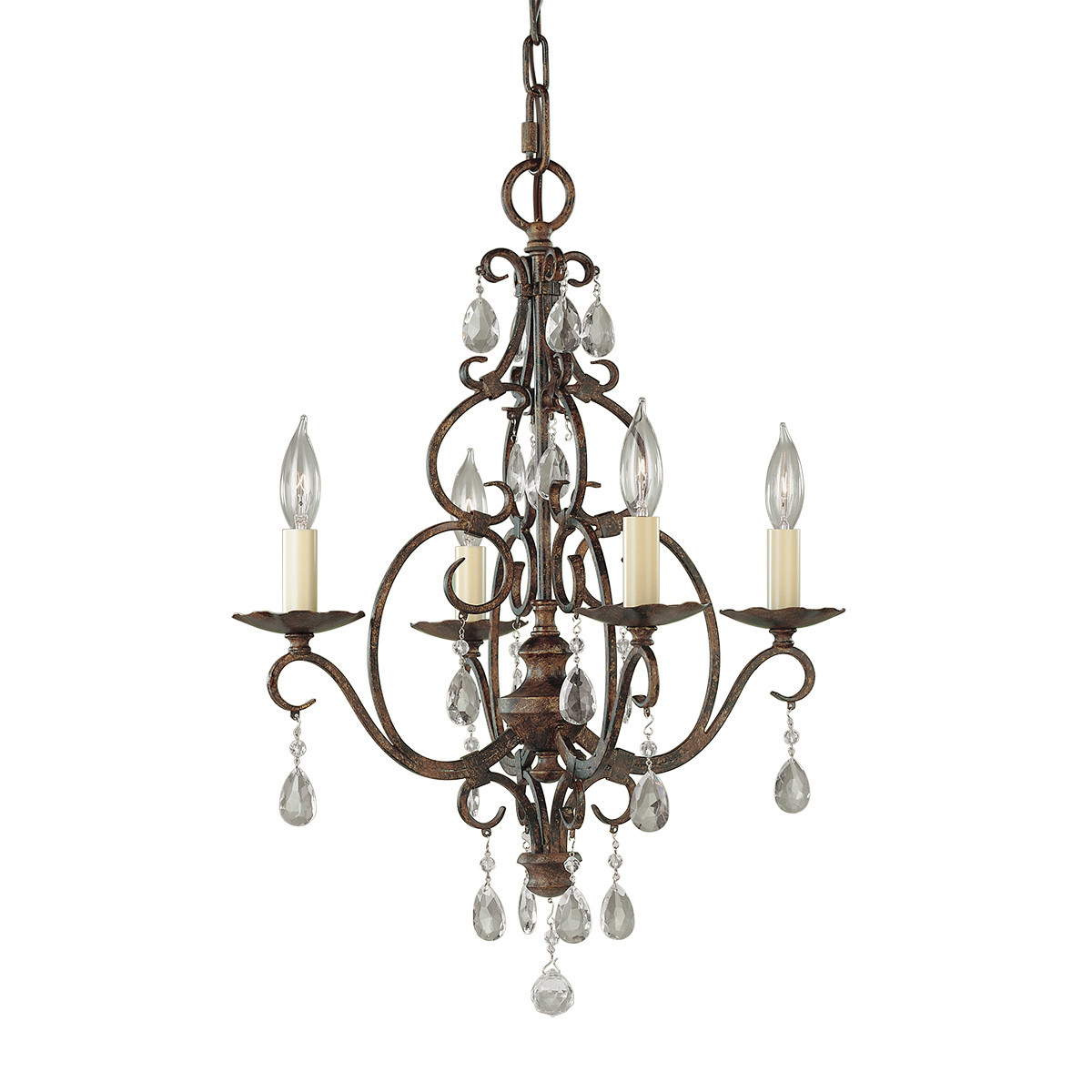 Lampa wisząca kawowy Chateau 4xE14x60W wym: 219,1x42,2x42,2 cm Feiss