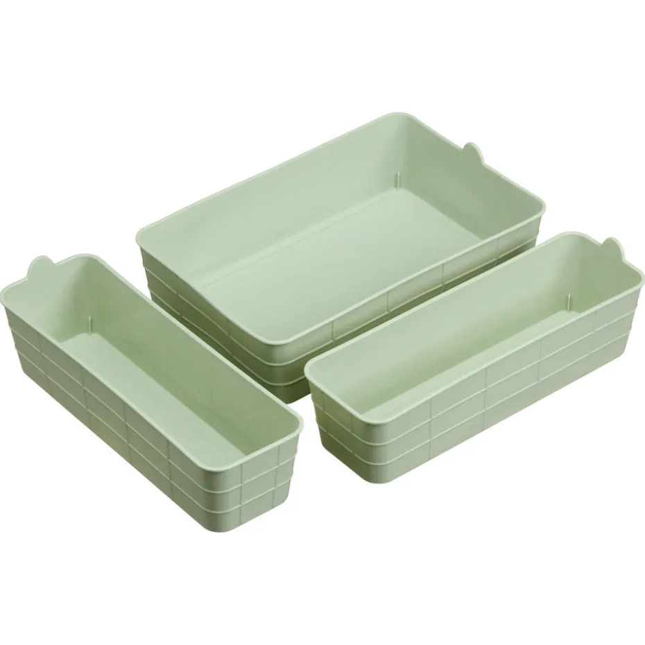 Kwantum Opbergboxen & Lades | Opbermand Mini Groot  – 3 Stuks Groen