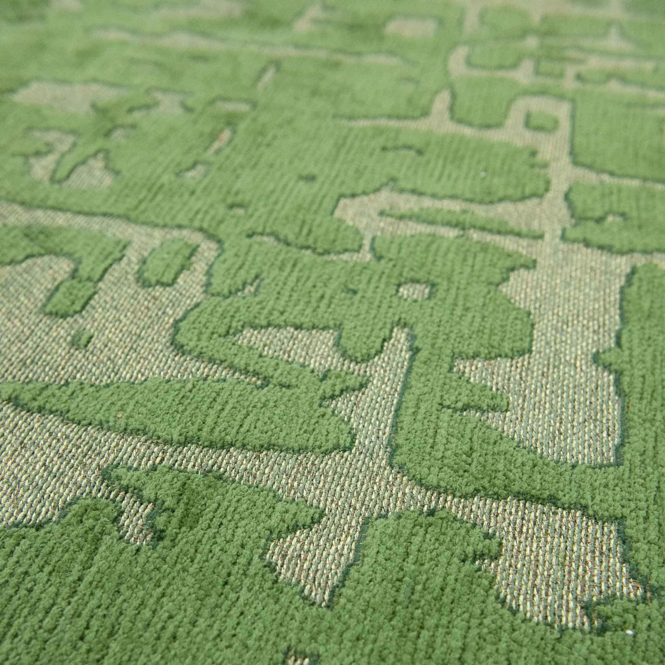 Louis de Poortere Structures Runner 80 x 250 cm - Perrier's Green