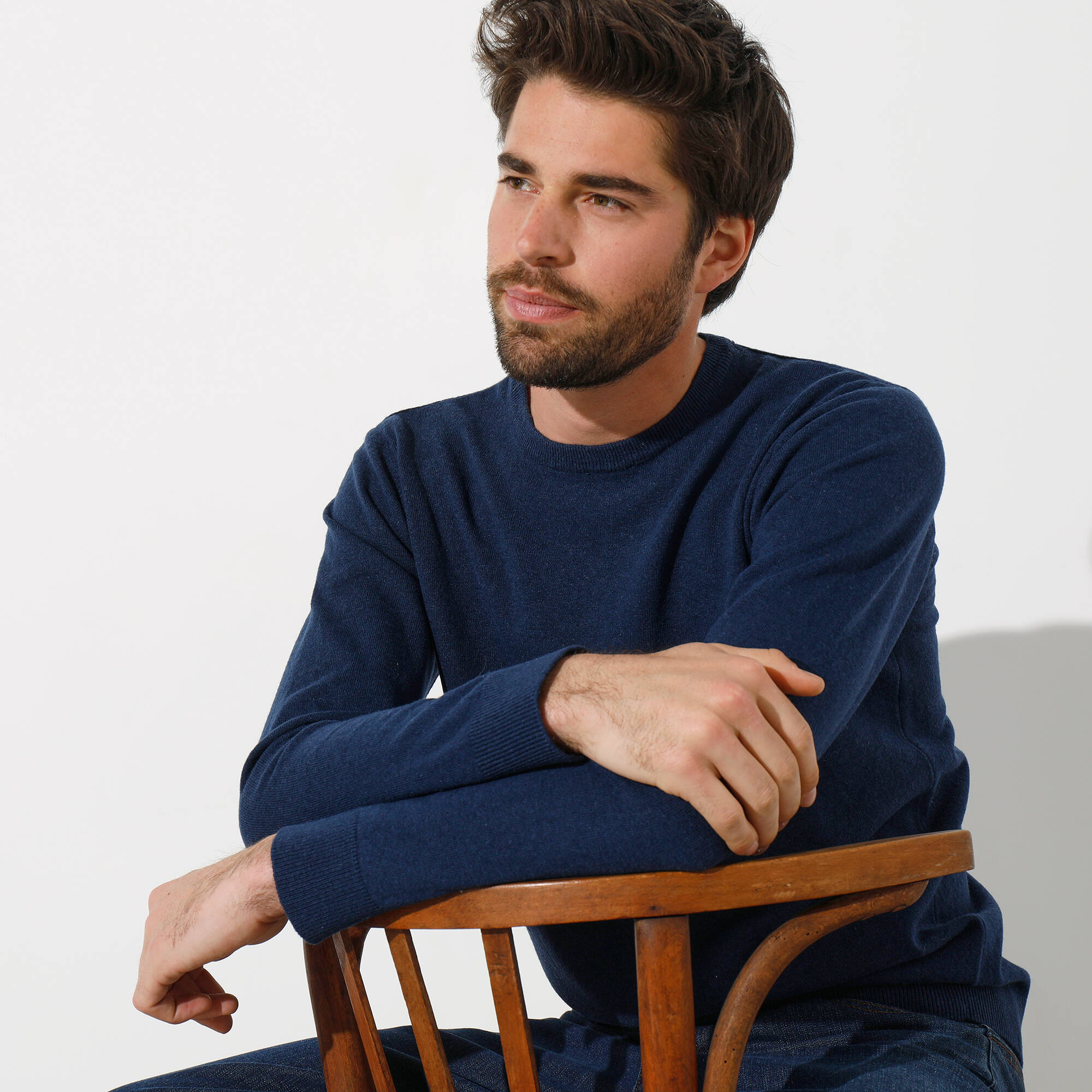 Pull col rond 80% laine