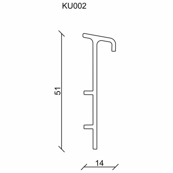 Teppicheinschubleiste, Eiche braun, Kunststoff, LxHxT: 250 x 5,1 x 1,4 cm