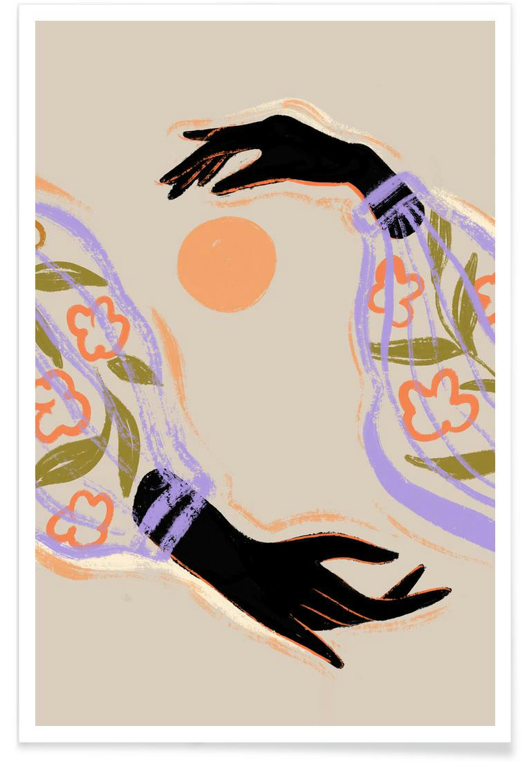 YIN YANG - Affiche blanc ivoire & multicolore