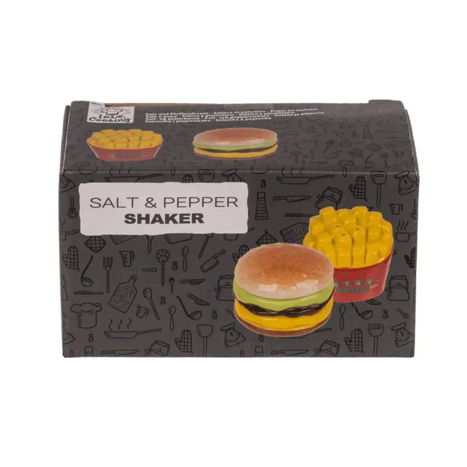 Out of the Blue Peper en zout stel - hamburger / friet - keramiek