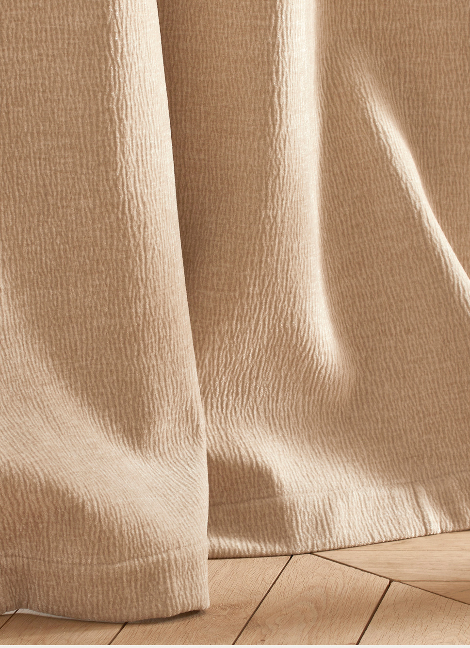 RIDEAU THERMIQUE EN VELOURS GAUFRÉ ÉCRU