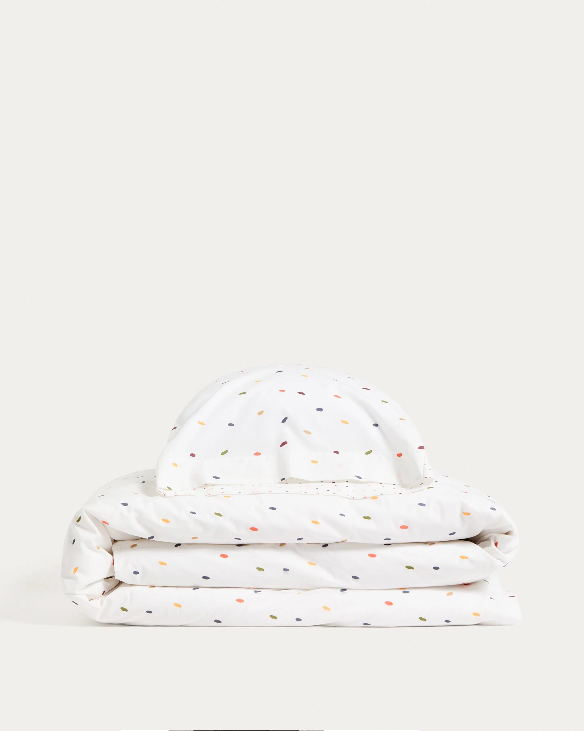 Epifania duvet cover and pillowcase set in cotton percale with multicolour print for 90cm bed