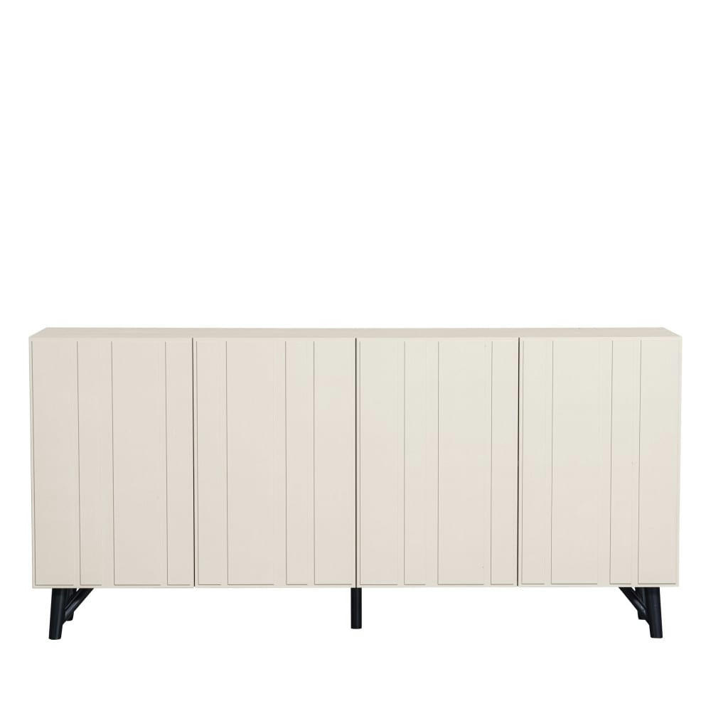 MILLER - Buffet 4 portes en bois L181cm blanc