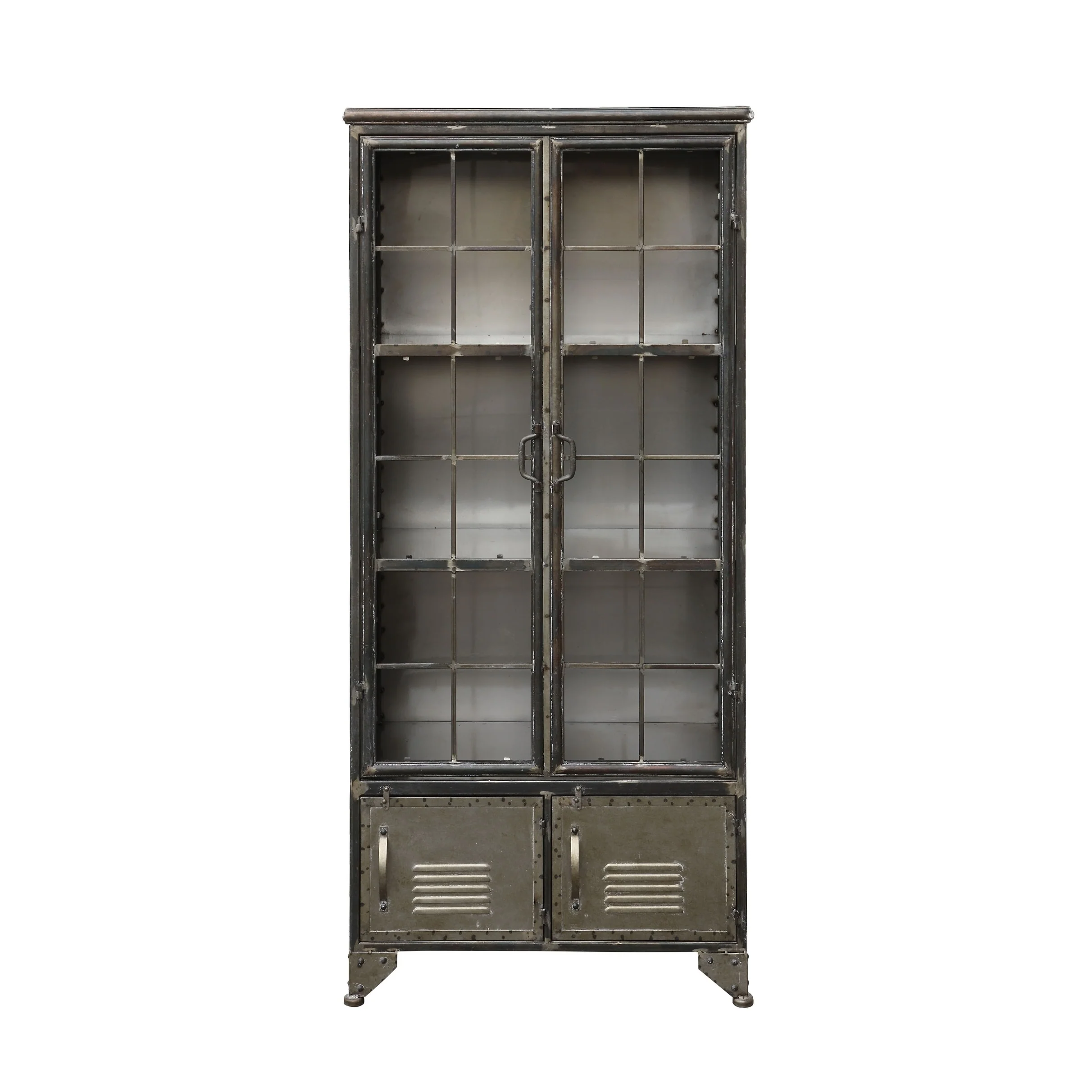 Metal Cabinet with 3 Shelves & 4 Doors
