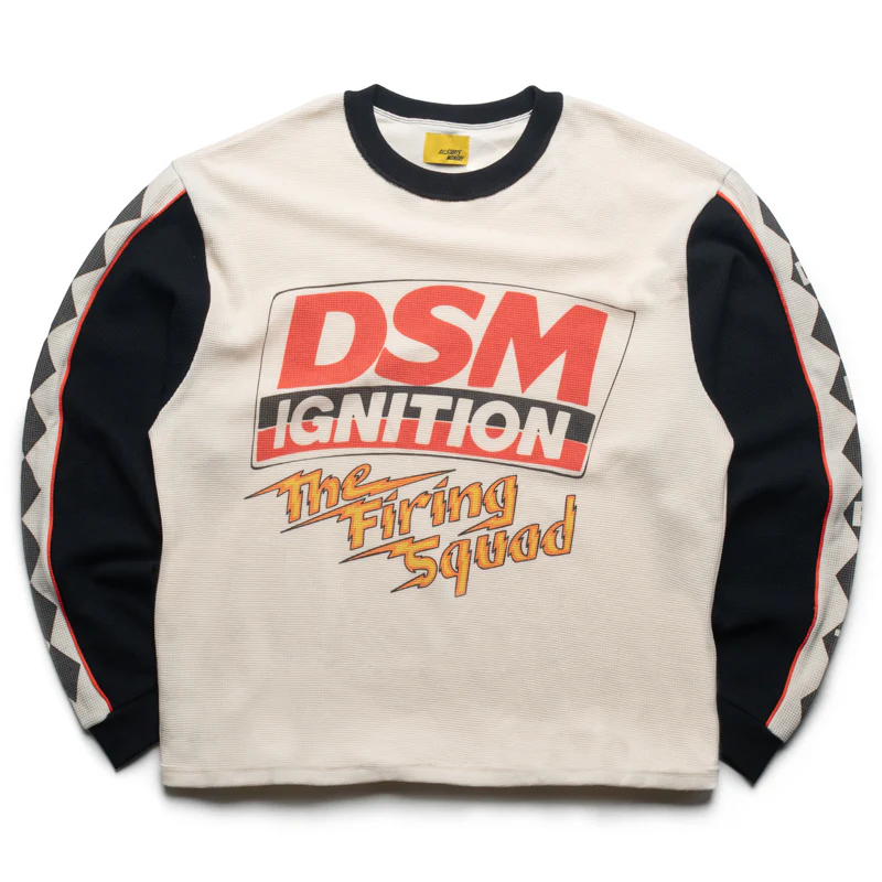 Diet Starts Monday Ignition Waffle L/S Tee - Antique White/Black