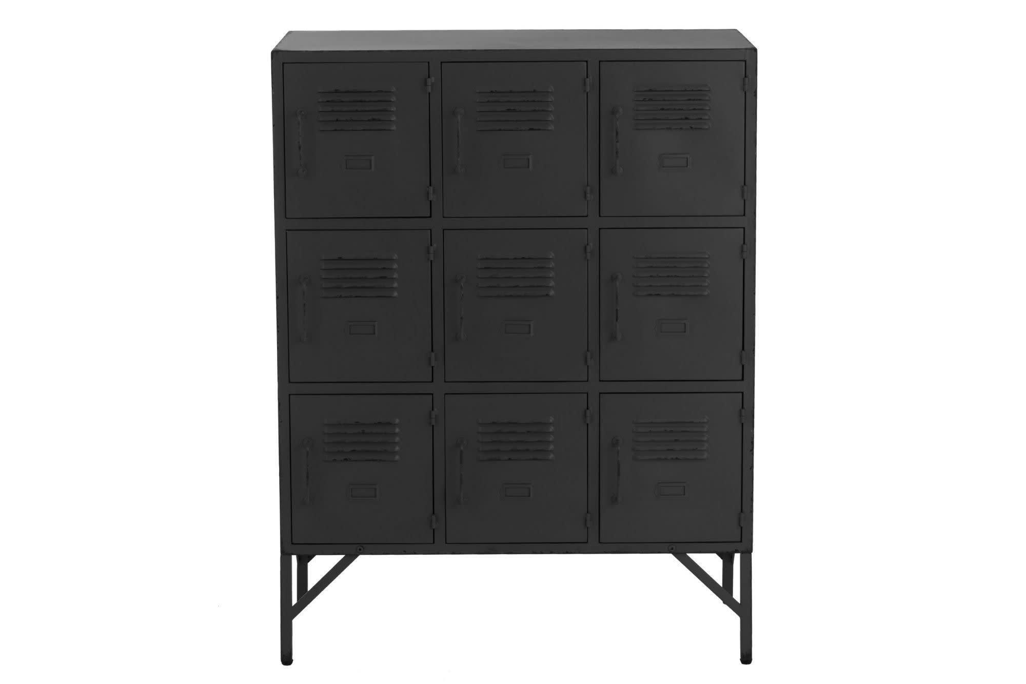 ERNESTINE - Buffet armoire industrielle 9 casiers en métal