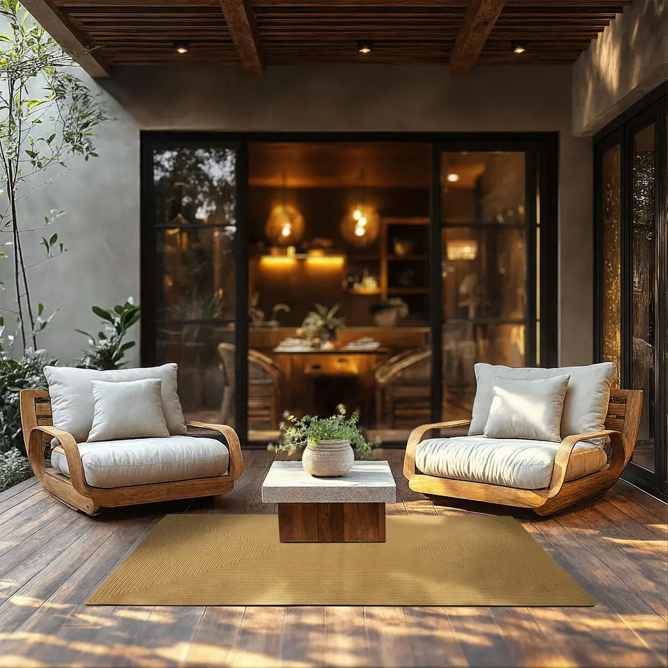 tectake? Gevlochten vloerkleed Raya in jute-look 120 x 170 cm - Bruin