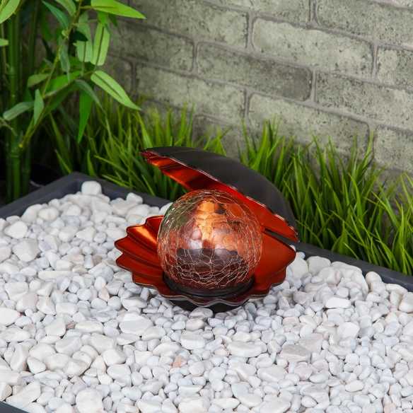 Solarleuchte »Ficara«, Muschel-Design, Ø 15 cm, Metall