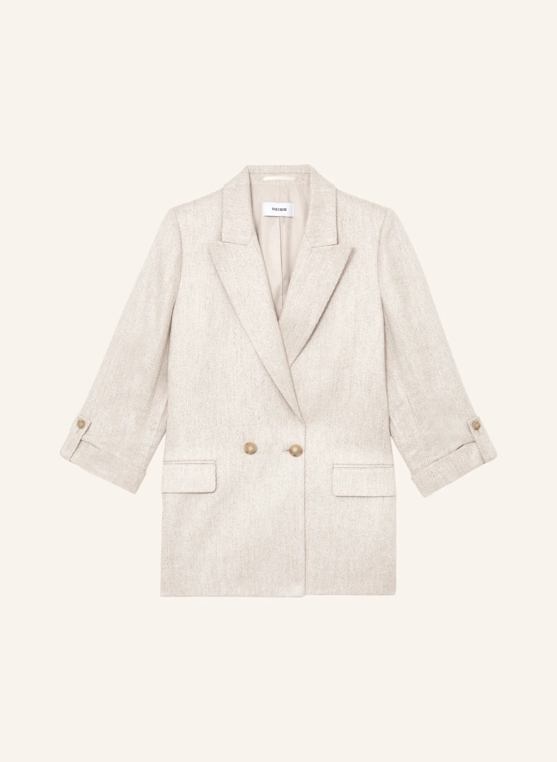 REISS Blazer NOLAH mit Leinen und 3/4-Arm