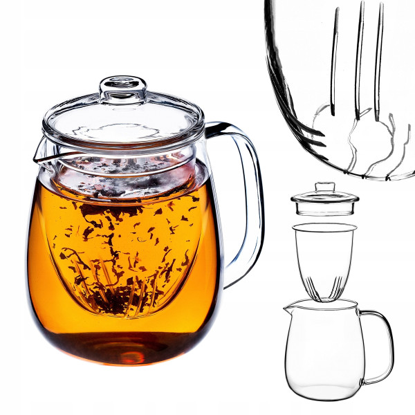 KADAX Dzbanek Do Herbaty Szklany 600ml Z Zaparzaczem