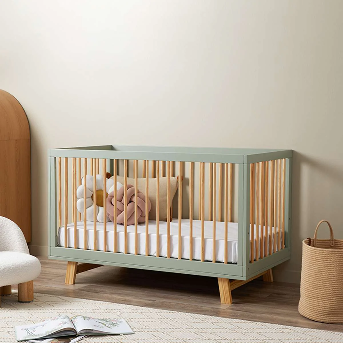 Aspen Sage Natural Seven Piece Nursery Furniture Set