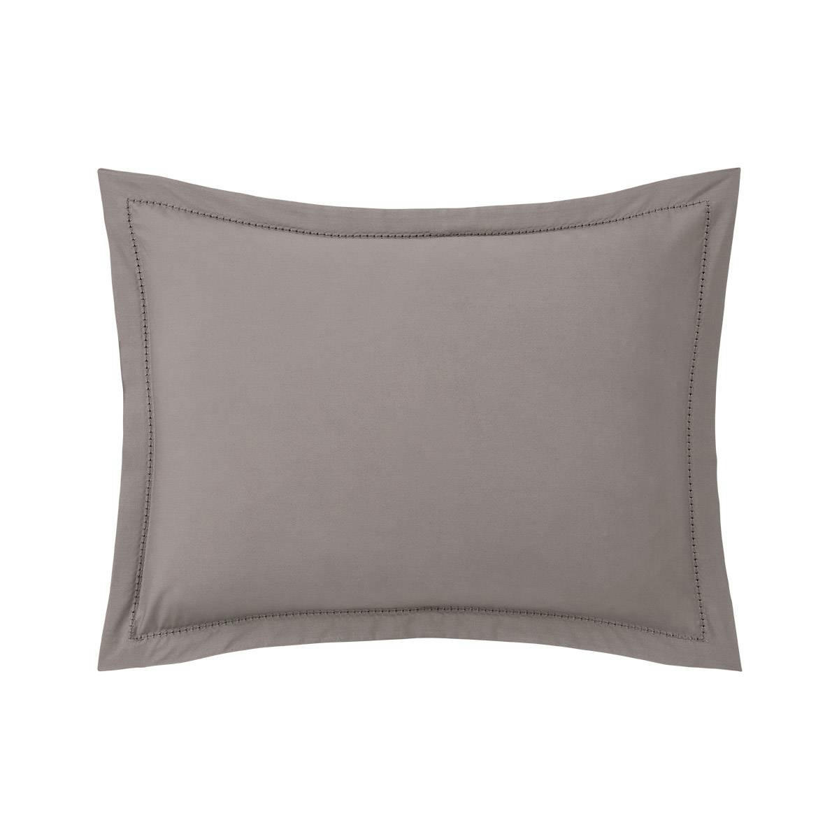 ALCOVE - Taie d'oreiller en percale de coton gris 30 x 40 cm