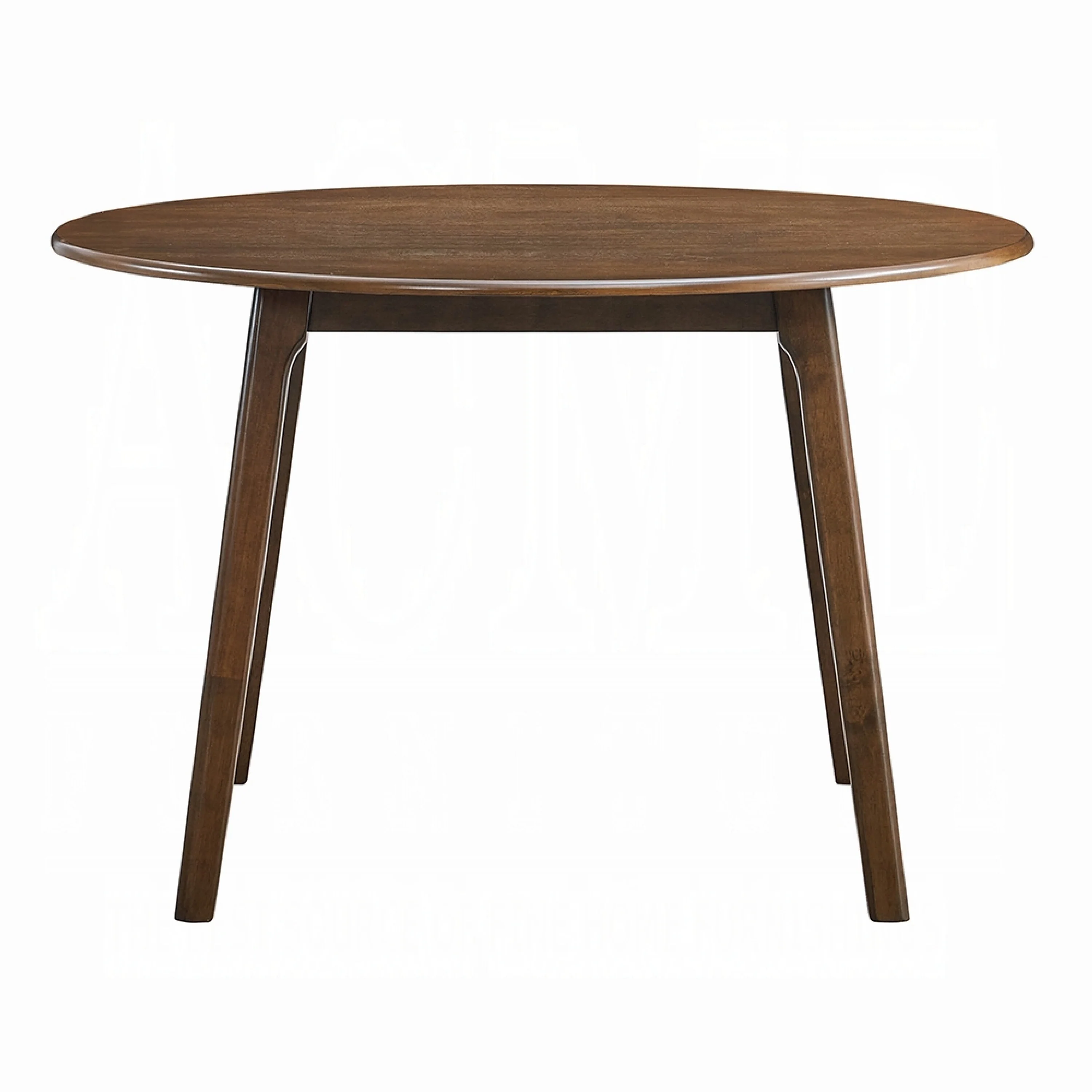 Koko Dining Table, 48 Inch Round Top, Dark Walnut Brown Rubberwood