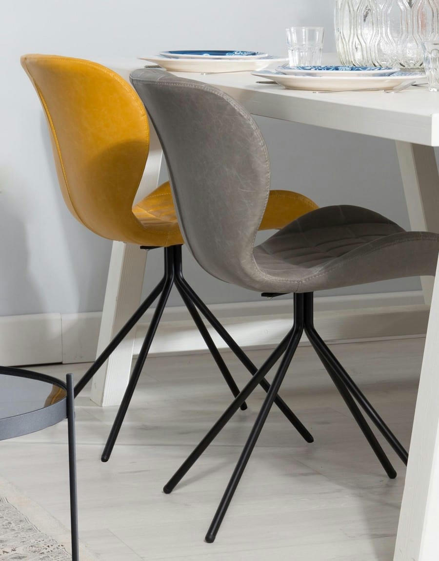 OMG - Chaise design en aspect cuir jaune