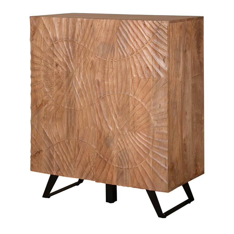 - Commode à tiroirs en bois de manguier 100x45x120