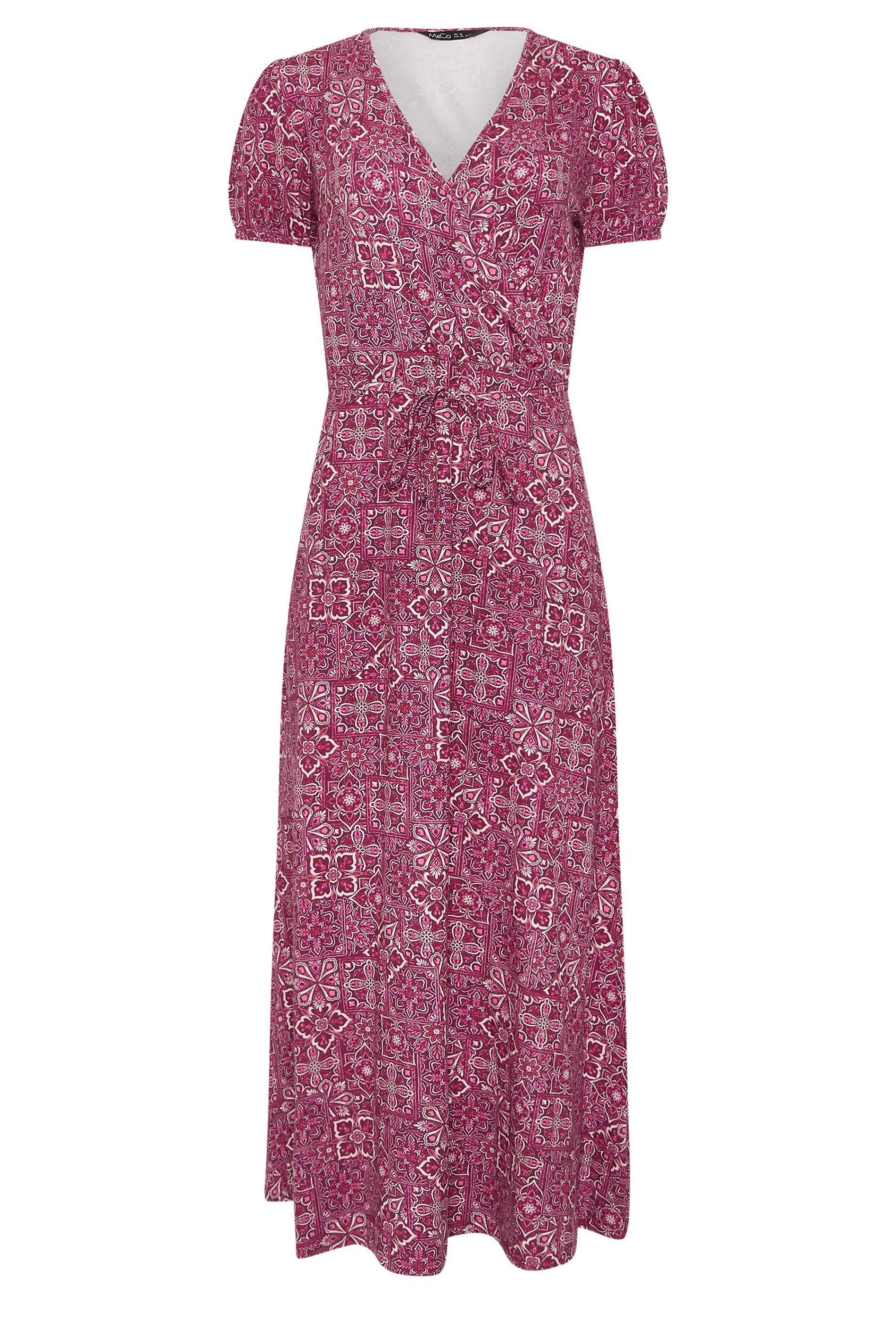 M&Co Printed Maxi Wrap Dress