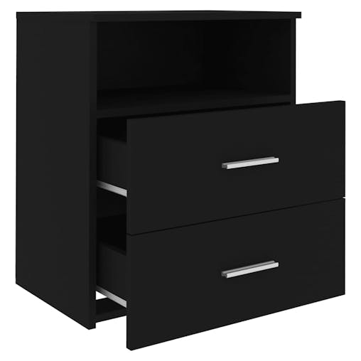 NNEVL Bed Cabinets 2 pcs Black 50x32x60 cm