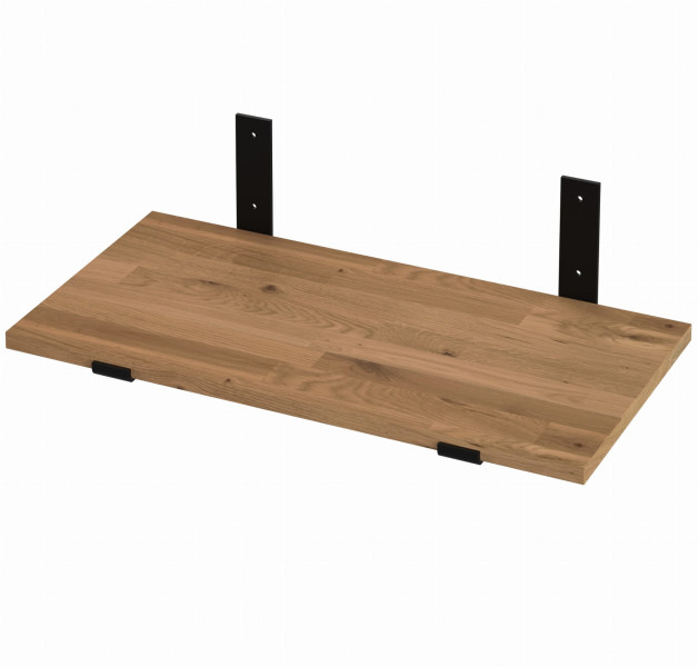Półka dębowa loft industrial wisząca na metalowych wspornikach L 30x30 cm