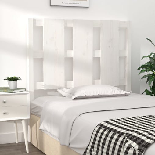 NNEVL Bed Headboard White 95.5x4x100 cm Solid Wood Pine