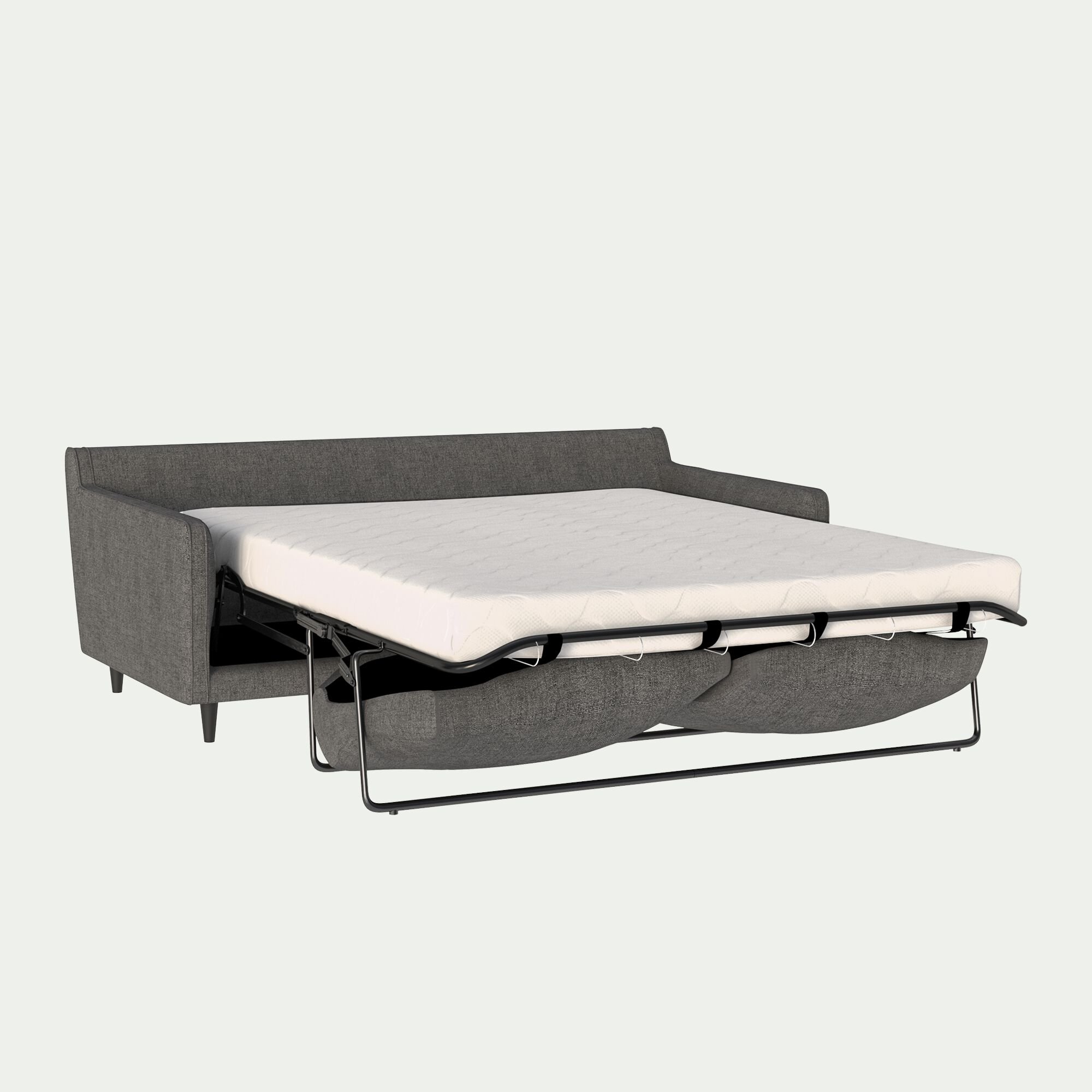 LENITA - Canapé 3 places convertible en tissu - gris restanque