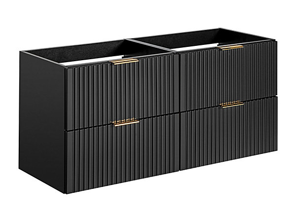 Meuble sous vasque suspendu strié - Noir - L120 cm - ZEVARA