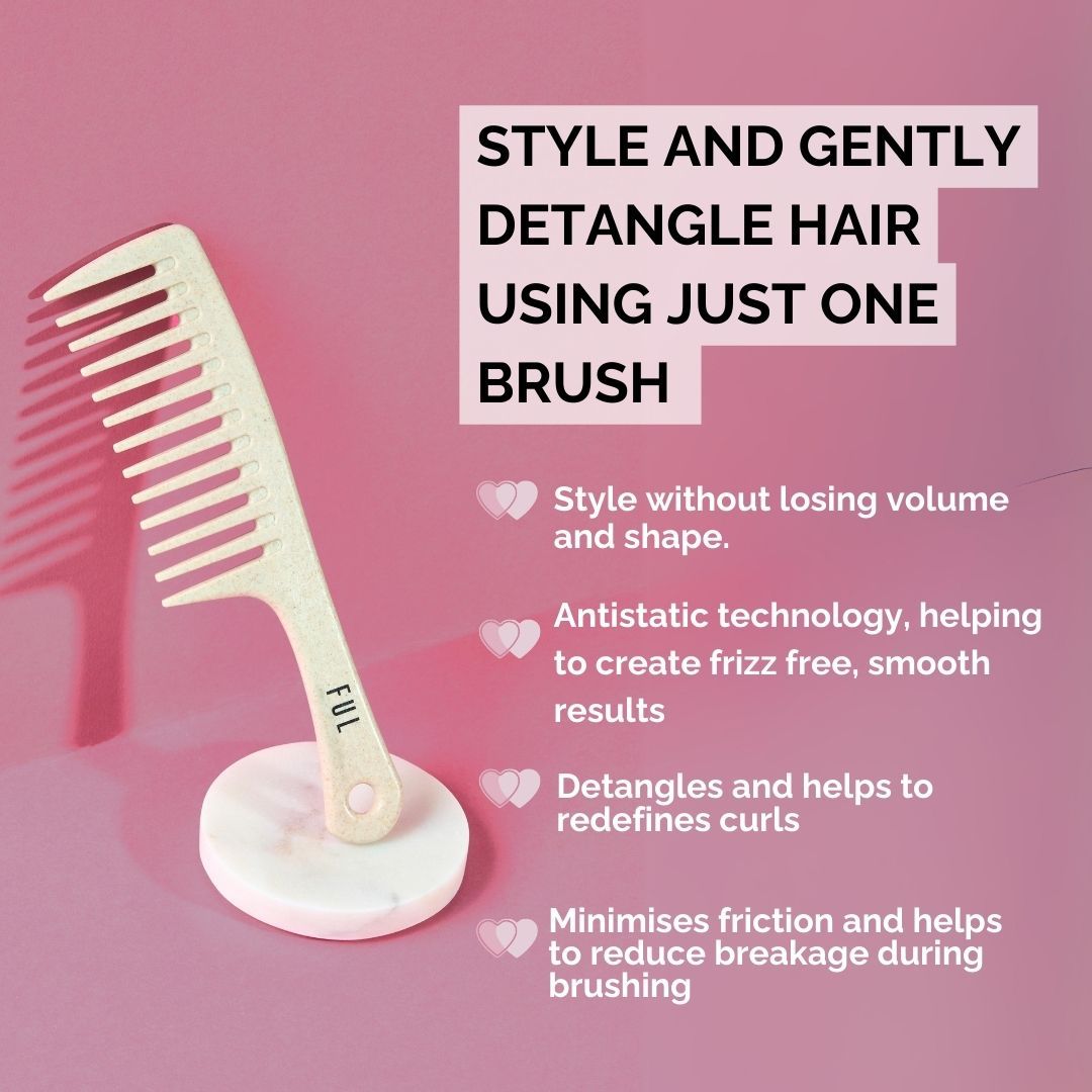 FUL Wide Tooth Comb – Tangle-Free Detangling for Wet, Curly, Wavy & Frizzy Hair