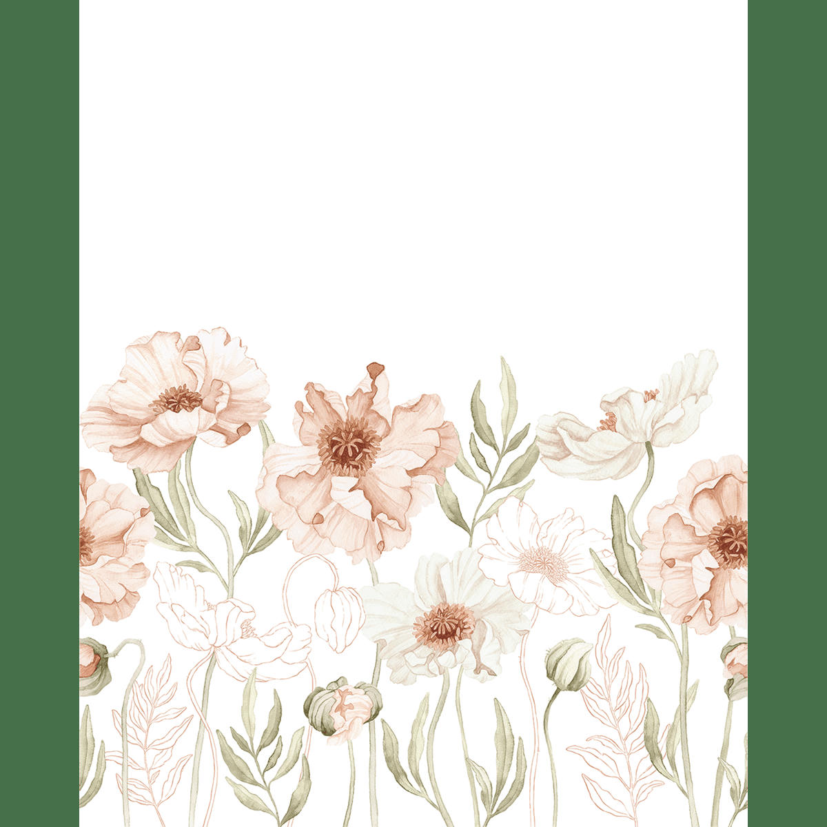 POPPIES - Papier peint panoramique champs de coquelicots, rose 4 m x 2,48m