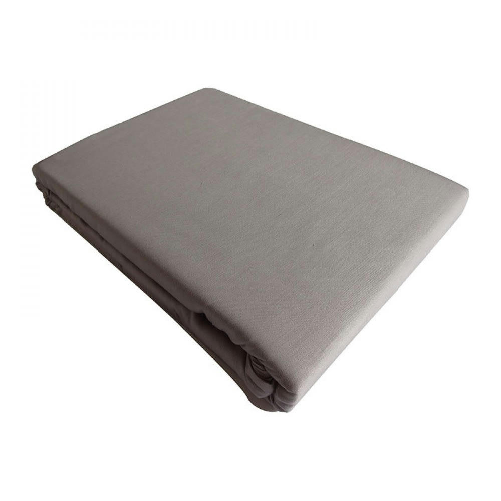 GAMME UNIS SATIN - Drap plat satin de coton 240x300 cm gris