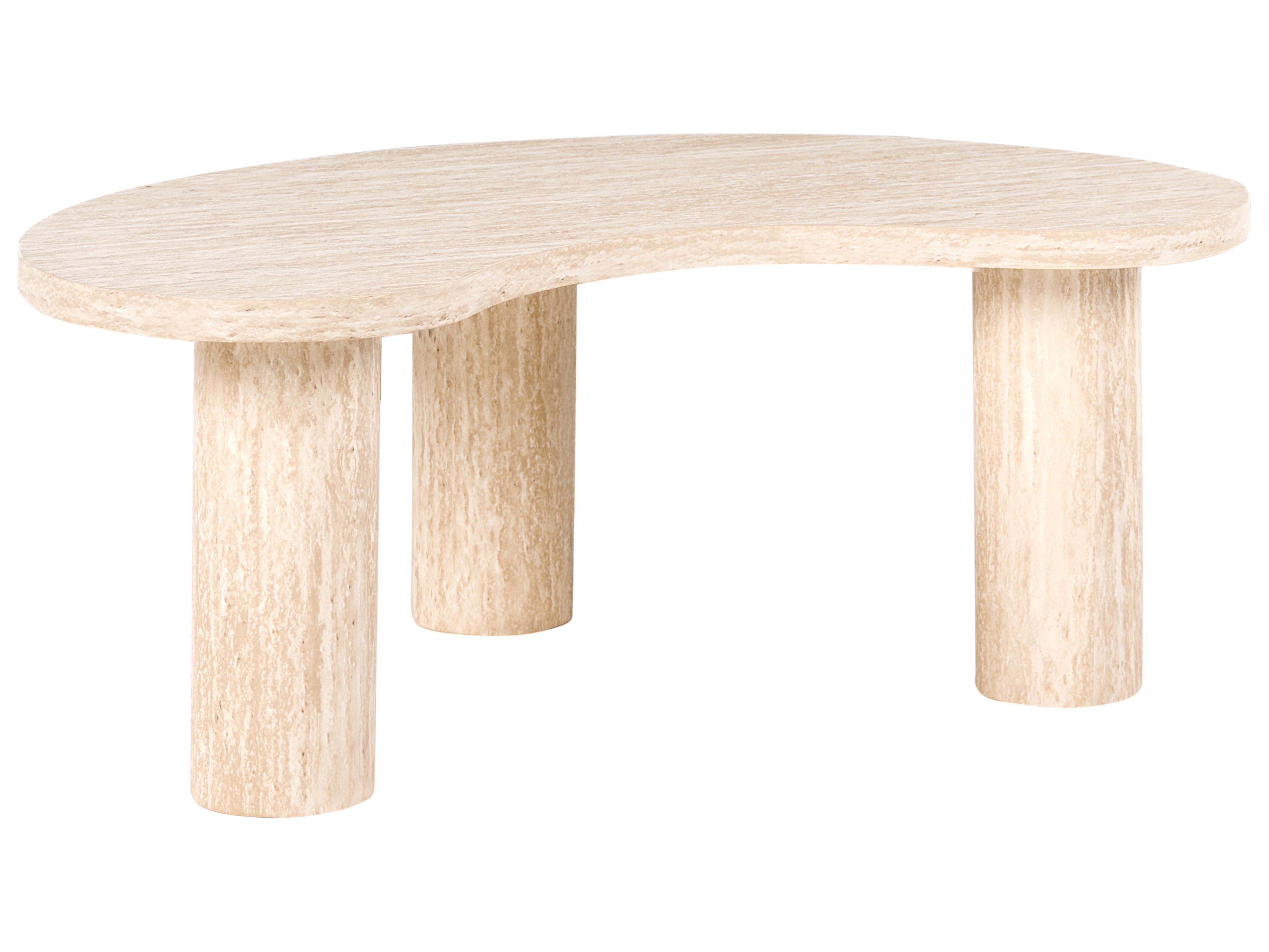 Coffee Table NOMA 52 cm 89 cm Travertine Effect