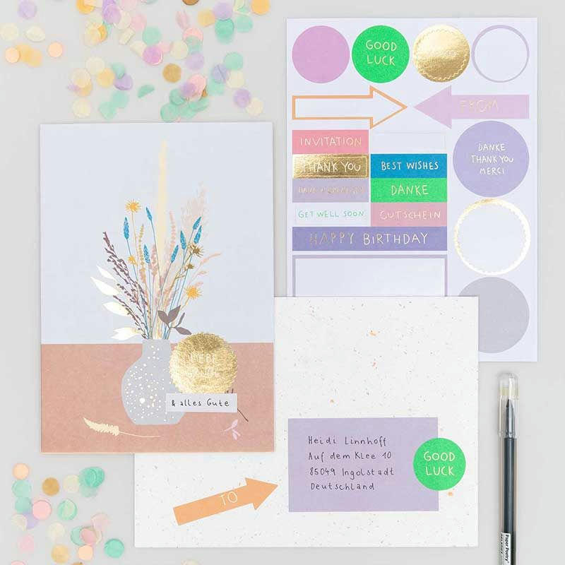 VASE - Carte florale vase et fleurs DIY à personnaliser