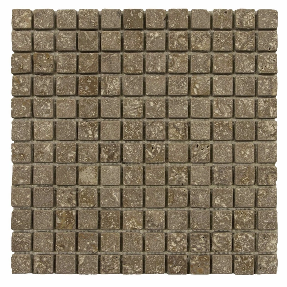 Mosaikmatte BxLxH: 30,5 x 30,5 x 1 cm, Fliesengröße: 2,3 x 2,3 cm, Travertin, braun/beige