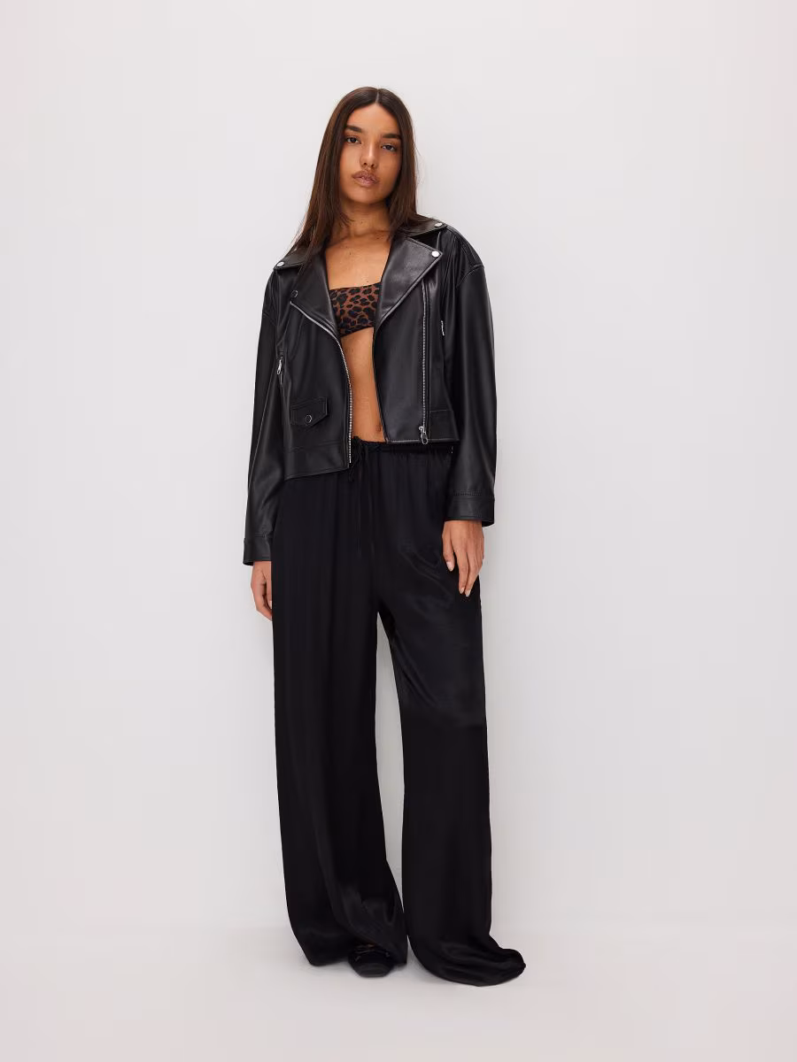 Viscose Rich Satin Palazzo Trousers