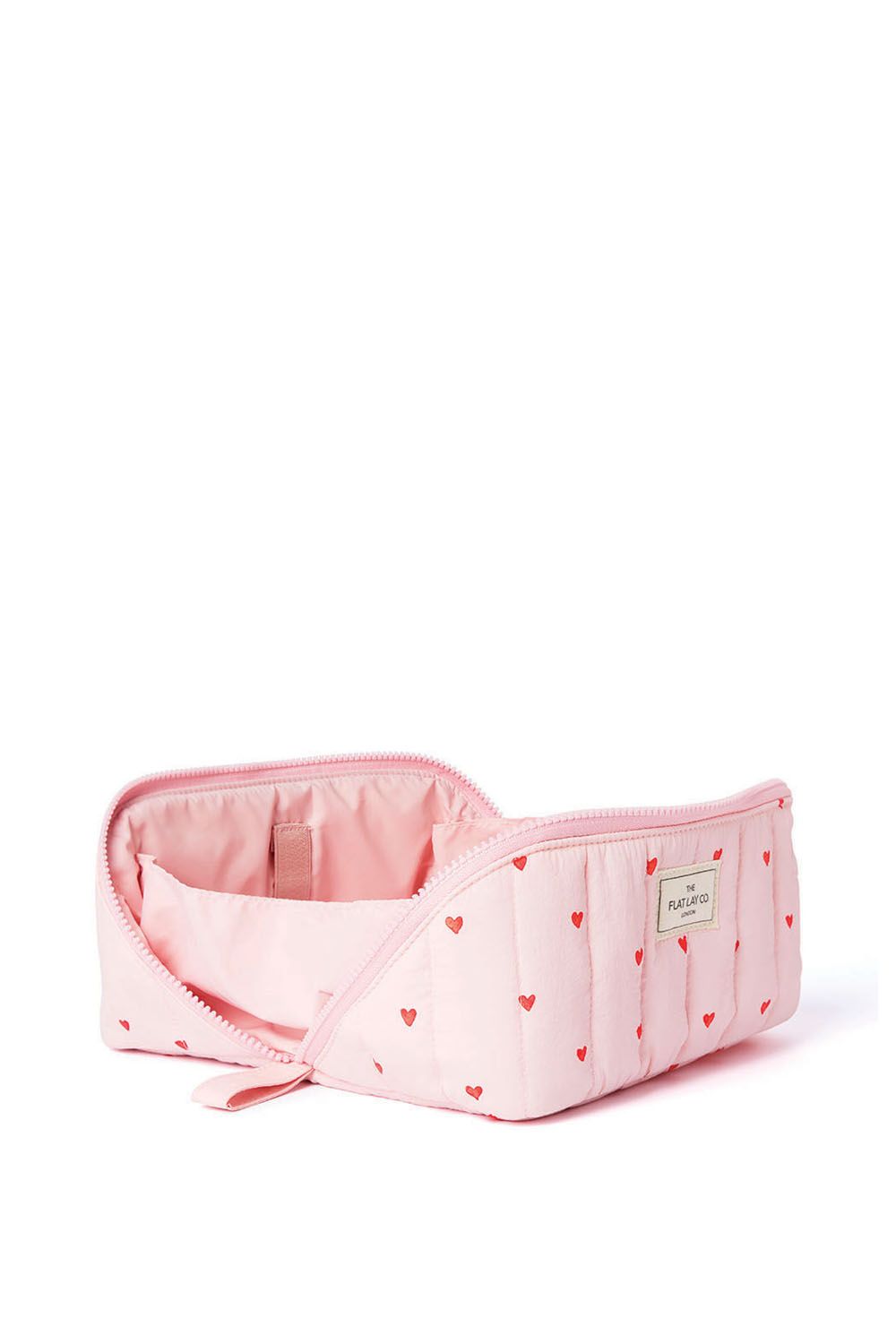 The Flat Lay Co Marshmallow Open Flat Box Bag in Sweet Pink Hearts