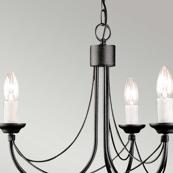 Lampa wisząca czarna Carisbrooke 3xE14x60W wym: 110,5x47x47 cm Elstead