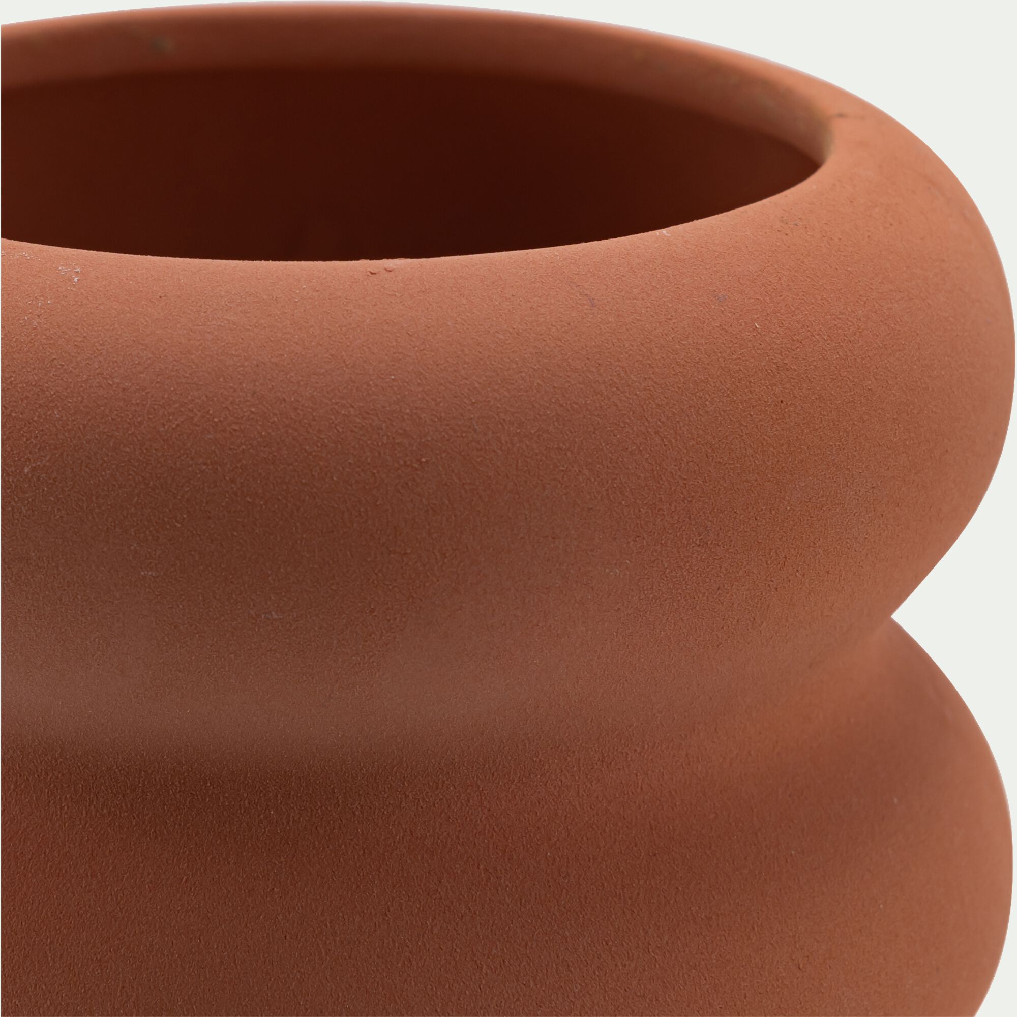 FAELAN - Cache-pot en dolomite D12cm - rouge terracotta