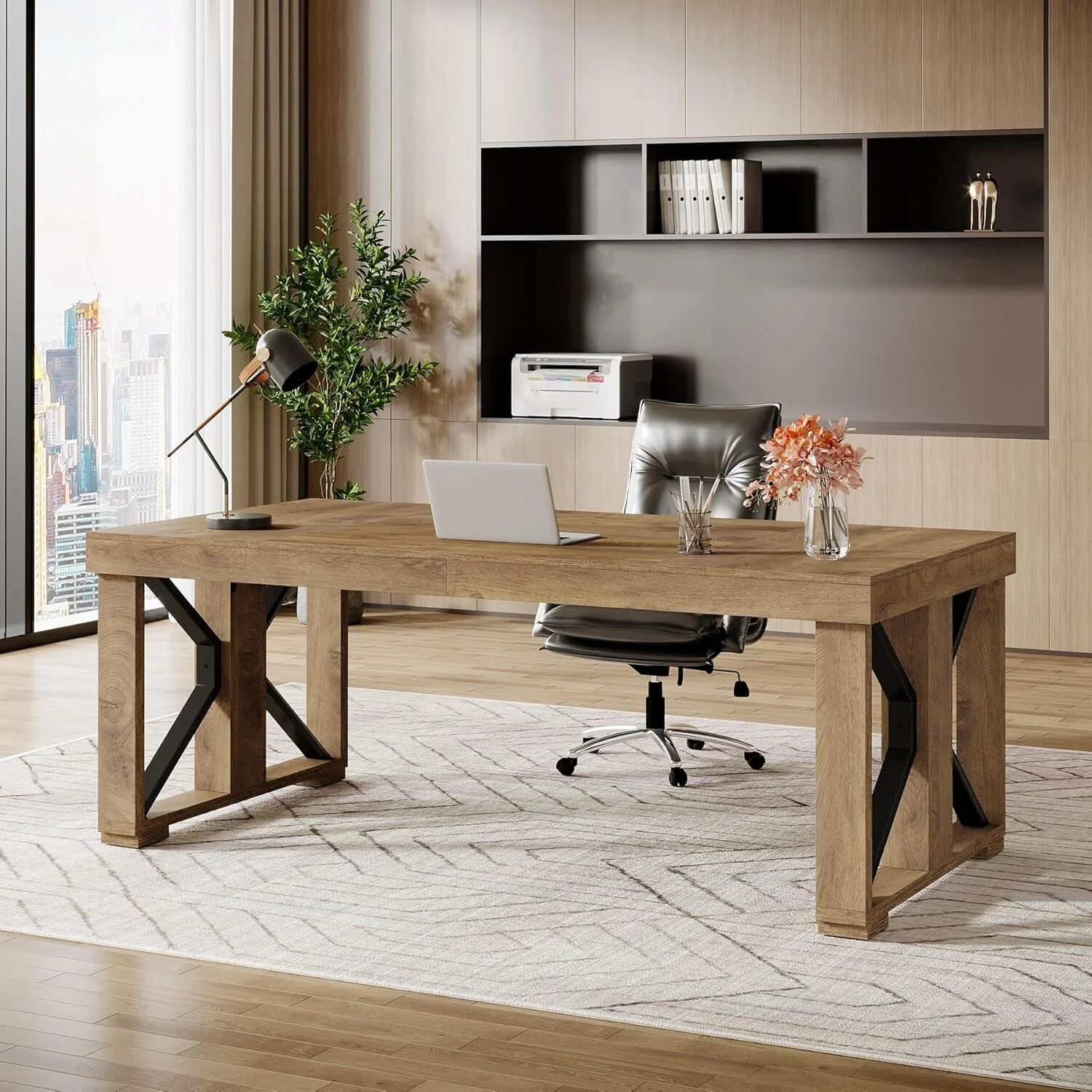 70.8-Inch Executive Computer Desk, Large Home Office Desk