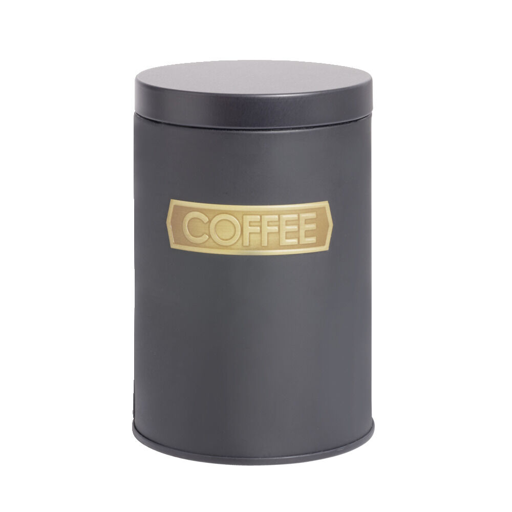 BoÎte alimentaire acier noir et doré Ø9xH12cm - 3 modèles