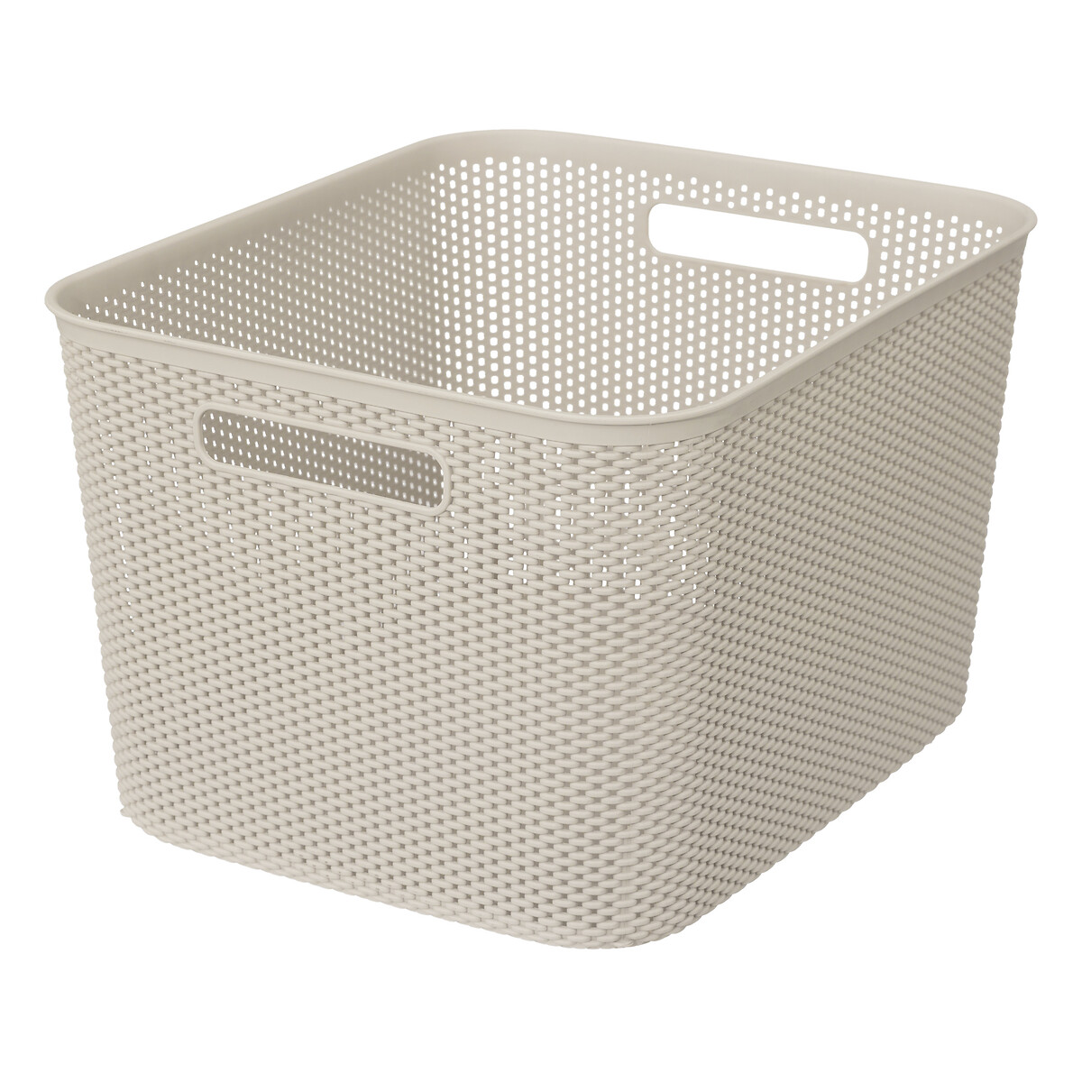 Cesto de arrumação crochet bege 19l