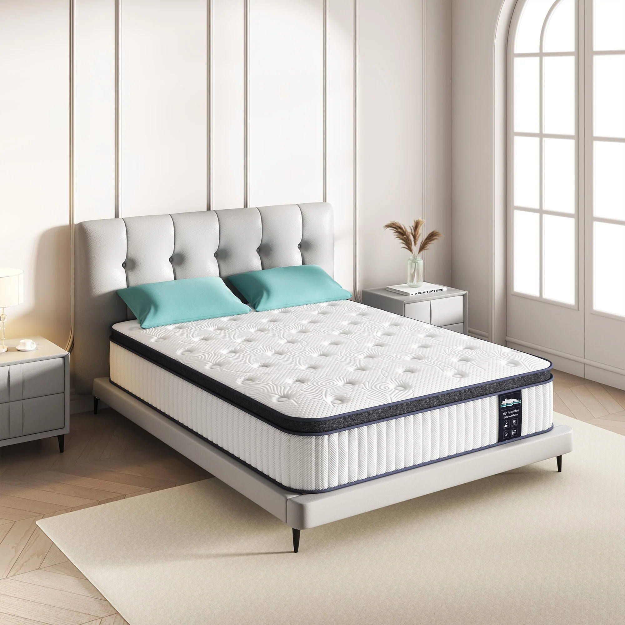 12-Inch Hybrid Memory Foam Pocket Spring Mattress - White
