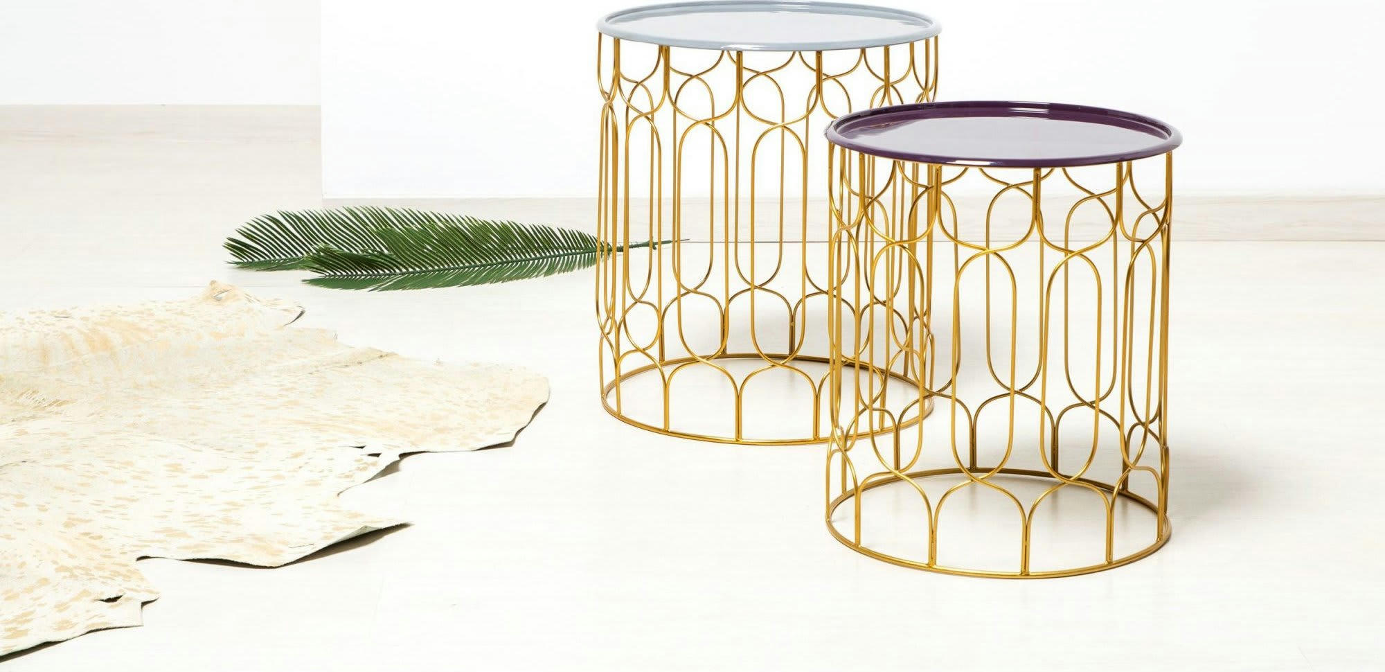 TIMBA - Tables gigognes Métal Violet